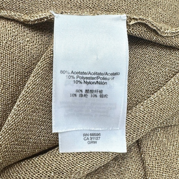 DKNY GOLD KNIT OPEN WATERFALL FRONT CARDIGAN - Picture 11 of 13